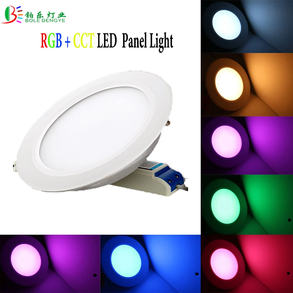 

RGB +CCT Round Panel Light 6W/12W LED Downlight 2.4G RF Wireless Mi Light AC85-265V Dimmable Ceiling Light Warm White High Lumen