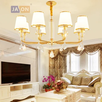 

led e14 Postmodern Iron Glass Crystal Gold White Chandelier Lighting Lamparas De Techo Suspension Luminaire Lampen For Foyer