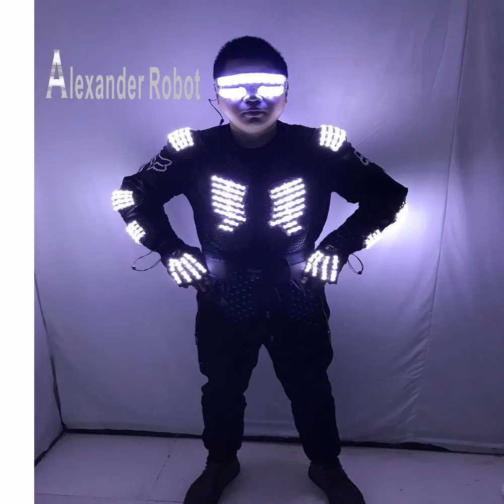 

New arrived RGB color LED show LED armor LED Suits Robot Costume LED Luminous Clothing For Night Clubs Party KTV Party Supplies