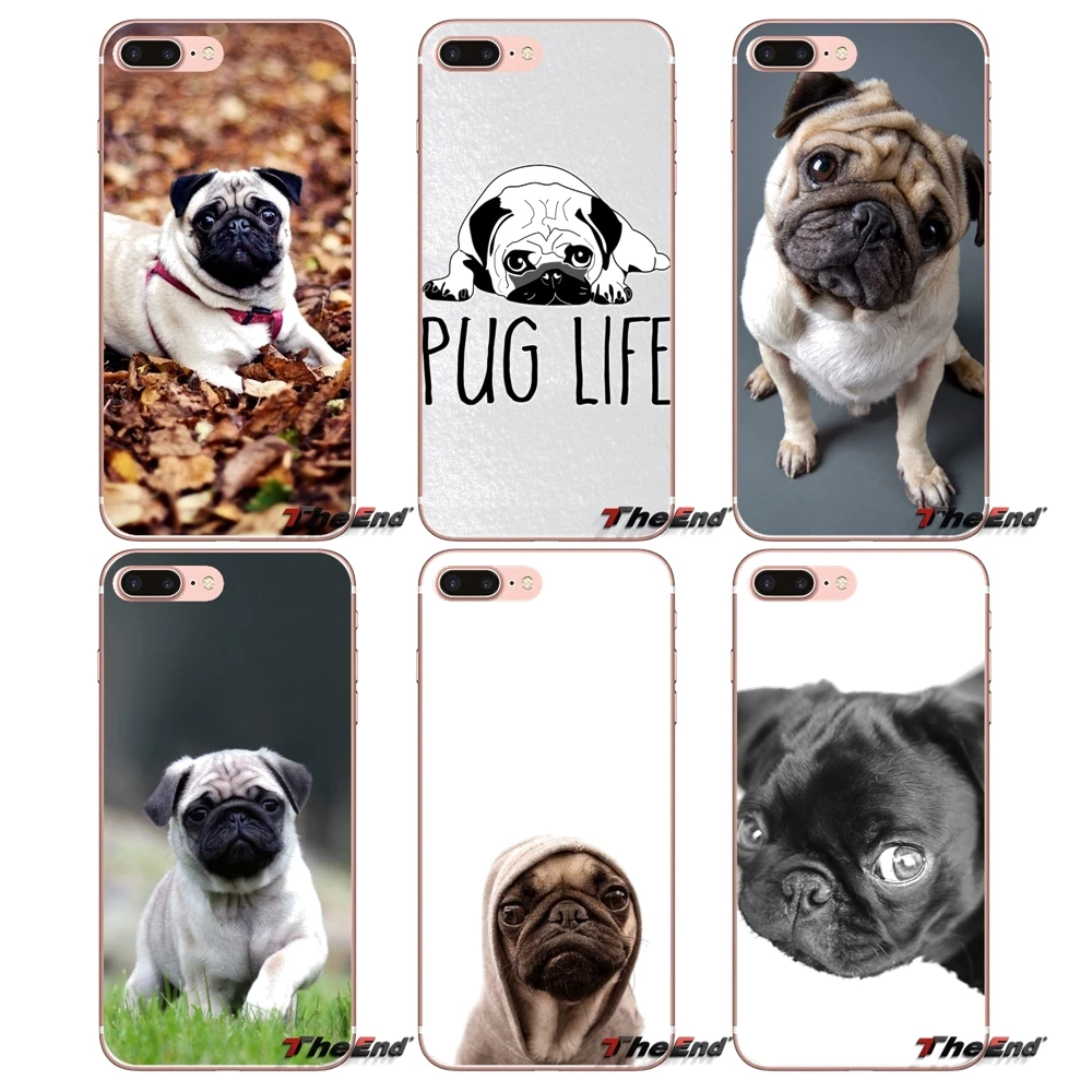 Для iPhone X 4 4S 5 5S 5C SE 6 S 7 8 плюс samsung Galaxy J1 J3 J5 J7 A3 A5 2016 2017 Kawaii милая собака мопс