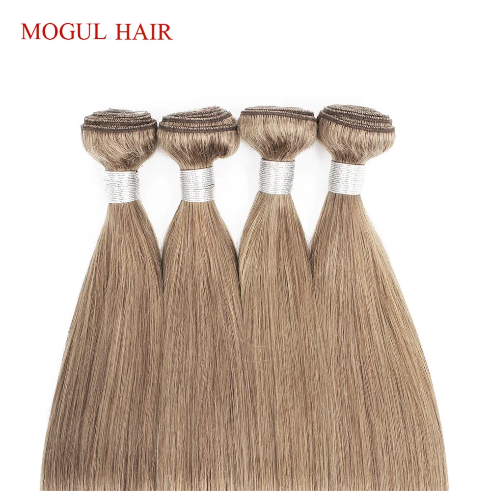 MOGUL волосы индийские прямые волосы Weave Связки Цвет 8 блондинка 3/4 Связки Remy человеческие волосы расширение 16-24 дюймов