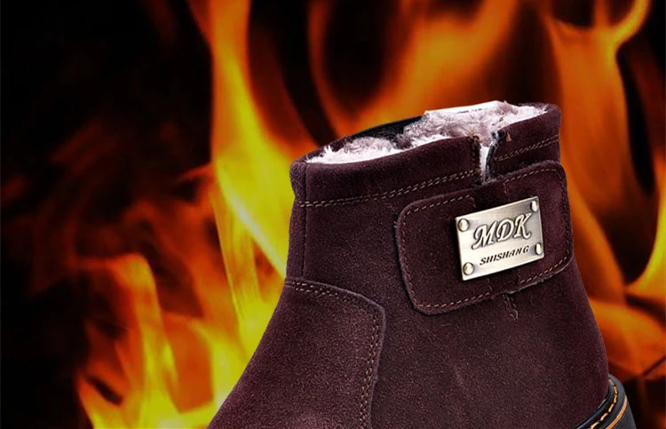 Brand Men's Boots Quality Male Shoes Suede Leather Drive Shoe Warm Fur Winter Casual Snow Bot Man Mens Ankle Boots (4)