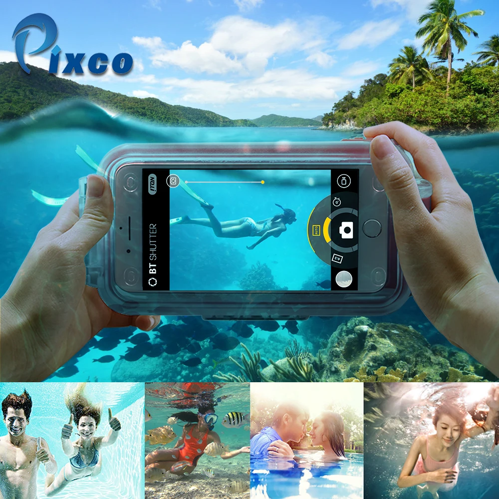 

Pixco 30m Bluetooth Waterproof Diving Case Remote For 4.7/ 5.5 Inch Iphone Smartphones