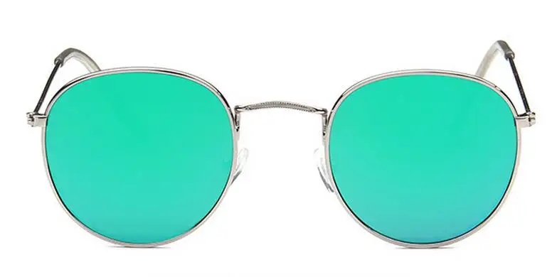 Ретро круглые солнцезащитные очки для женщин, фирменный дизайн, солнцезащитные очки для женщин, сплав, зеркальные солнцезащитные очки для женщин, Летний стиль - Цвет линз: C6