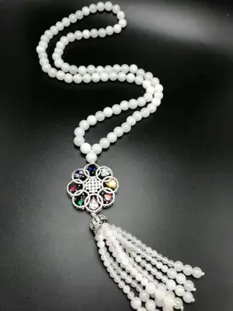 

Koraba Fine Jewelry Natural White Jade Bead Necklace, Fashionable Beautiful Lady's Best Present Free Shipping