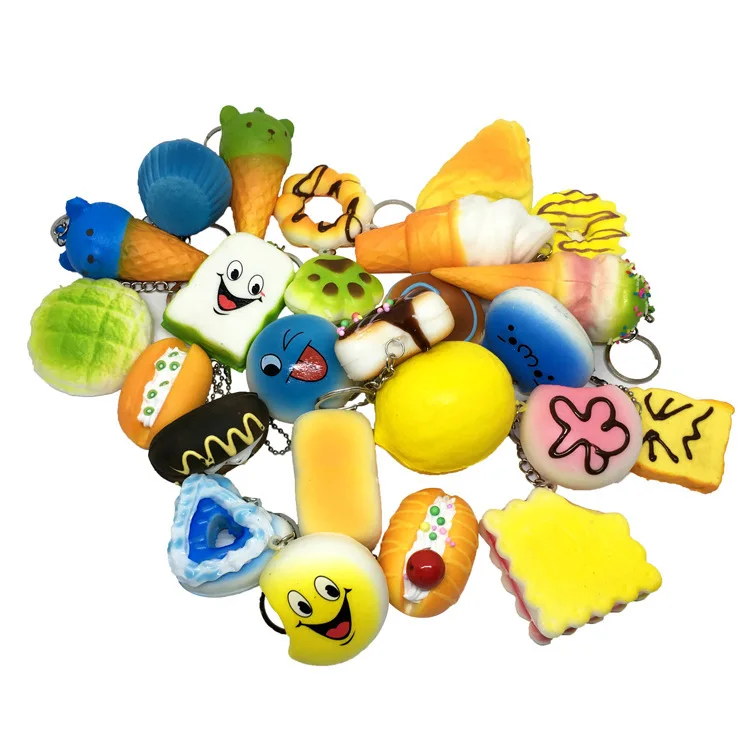 dna ball fidget 4/6/8pcs Squeeze Toys Mini Soft Extrusion Bread Toys Keyring Rising Decompression Squishy Slow Rising For Kids banana fidget toy