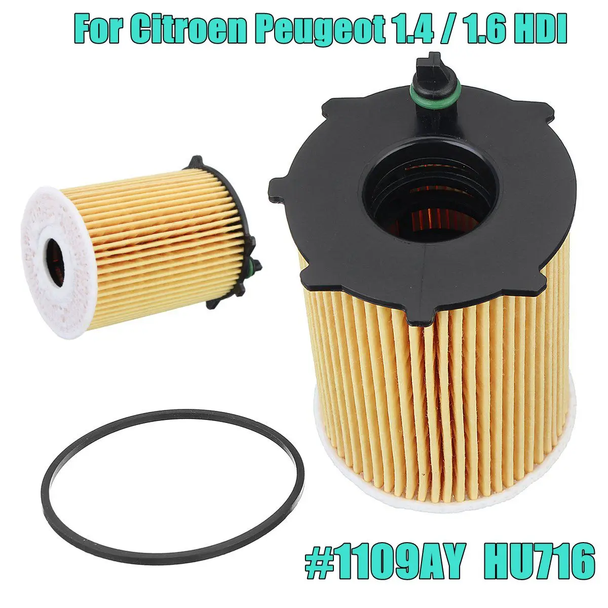 

1Pc New Engine Oil Filter with Gasket Kit For Citroen for Peugeot 1.4 / 1.6 HDI #1109AY