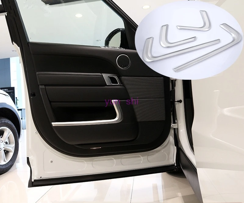 4pcs ABS Chrome Car Door Inner Sequins Decoration Interior Modified Sticker Car-styling For Land Rover 2014-16 Range Rover Sport