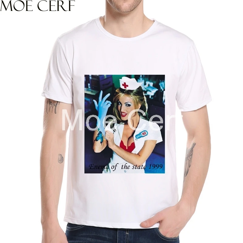 MOE CERF Blink 182 Enema of the State 1999 Футболка Мужская модная рок-группа с логотипом Desinger Топы