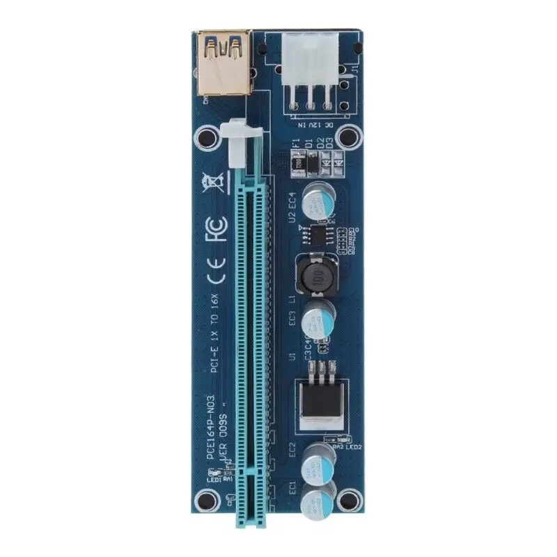 Ver009S Pci Express 6 Pin To Sata 1X 16X Usb 3,0 удлинитель адаптер Led Btc Mining