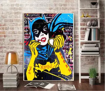 

100% hand painted pop art graffiti artworks carton on canvas for sitting room