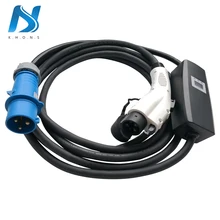 Khons EVSE SAE J1772 тип 1 электрическое автомобильное портативное зарядное устройство для электромобиля с синим разъемом CEE 8~ 32A Регулируемый разъем для зарядки кабеля 16 футов