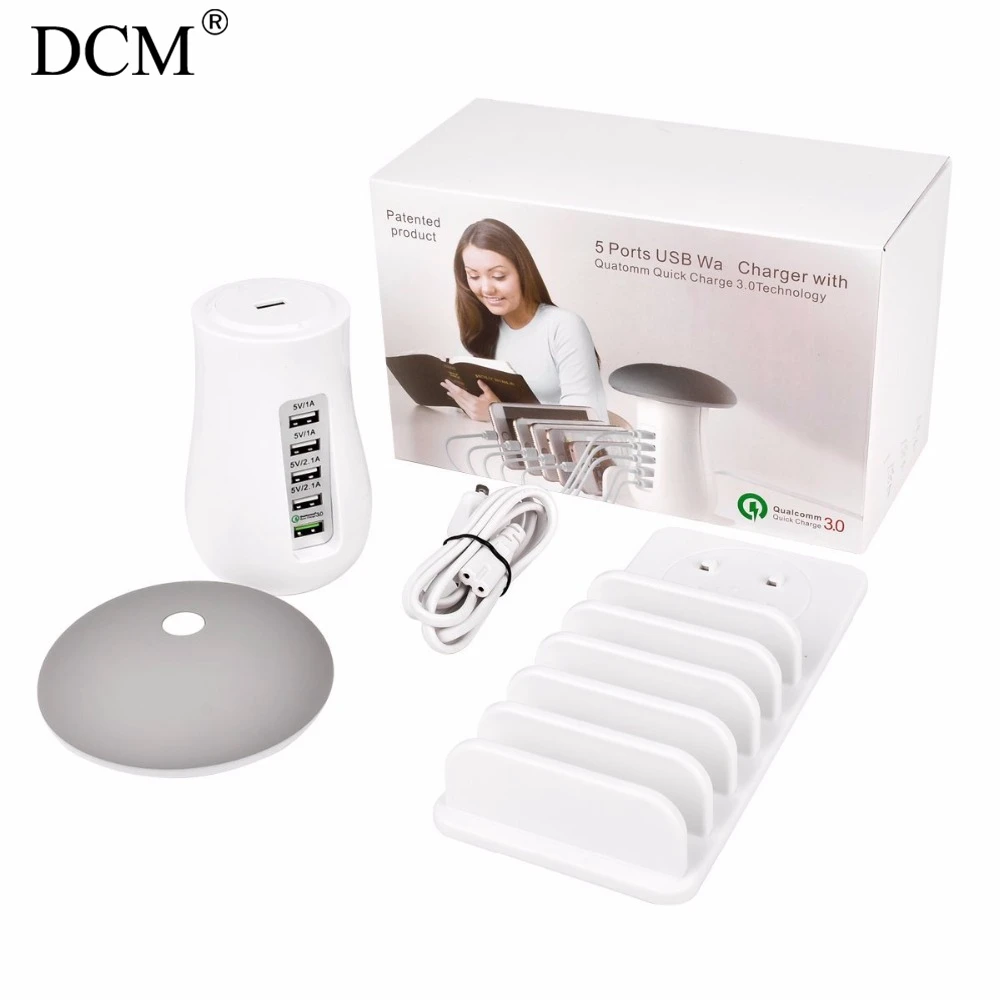 

Universal 5 Port USB Charging Station with Quick Charge 3.0 hj Charging Station Desktop phone charging stand