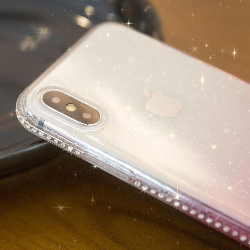 For iPhone XS Max Case Luxury Ultra Thin Glitter Cute Gradient Silicone Cover For iPhone X XR 8 Plus 7 6 6S 10 Coque Accessories (6)