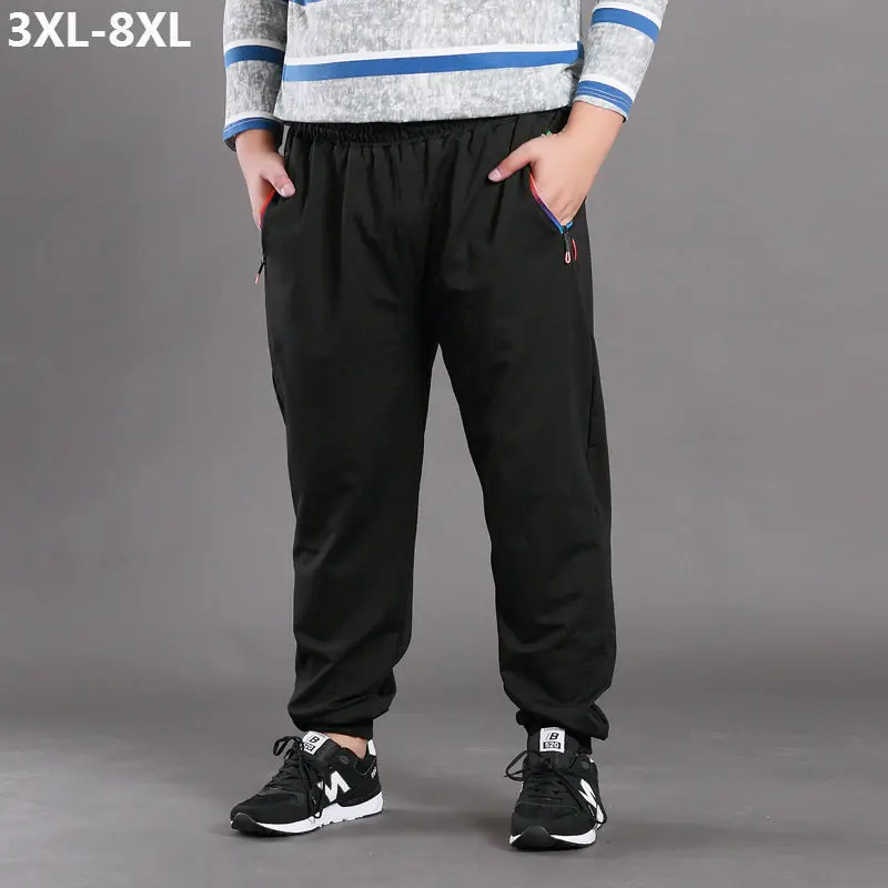 

New 2019 Spring Autumn Winter Men Plus Size XXXL 4XL 5XL 6XL 7XL Pants Casual Loose Small Feet Mouth Cotton Trousers