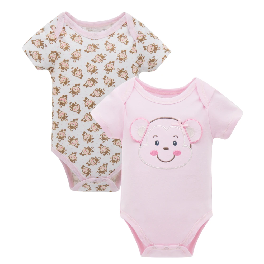

2019 2pcs/lot Summer Baby Girl Boy Clothes Kavkas Short Sleeve Cotton Cute Cartoon Female Male High Quality Bodysuits