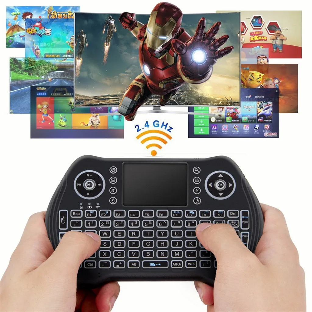 Мини Беспроводная Bluetooth клавиатура MT10 2,4G сенсорная панель с подсветкой для Android Smart tv Box # T8