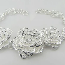 H026 серебряные модные ювелирные изделия 925 ювелирные изделия посеребренный браслет большой цветок браслет/NGFMDWRZ EMYULUWD