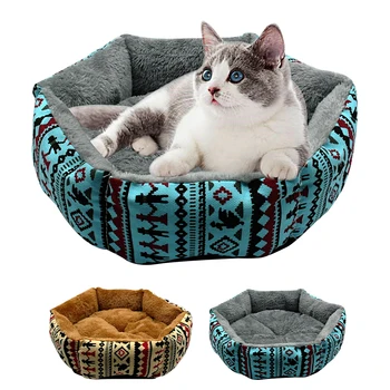 

Soft Cat Bed House Warm Pet Puppy Dog Bed Kennel Nest Winter Mat Cushion For Small Dogs Cats Kitten Printed Pet Supplies