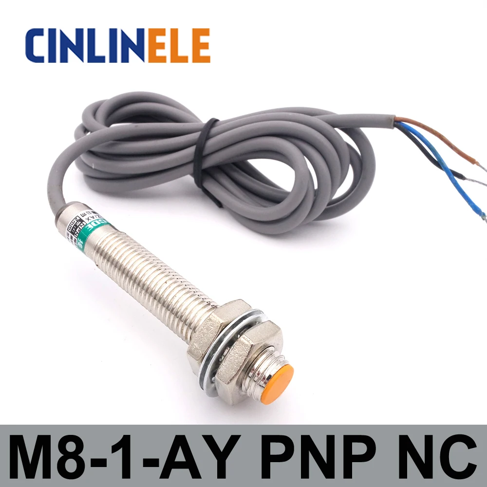 

M8 LJ8A3-1-Z/AY 1mm 6-36V induction DC PNP NC metal sensor inductive proximity switch Screen shield type LJ8A3 sensor switch
