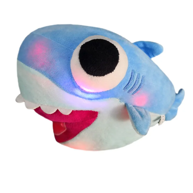 

NEW 25cm with Music and Lighting Big Eyes Shark Plush Toy Baby Animal Shark Official Soft Stuffed Dolls