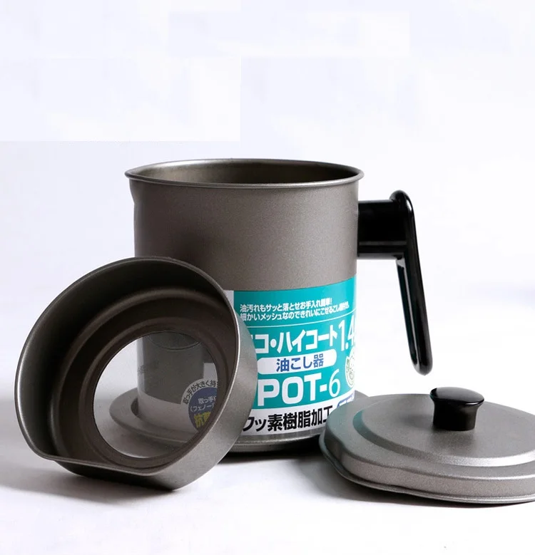 Xbees 1,4/1.7L creativo recipiente de aceite a prueba de fugas filtro de aceite frito puede botella de aceite bote de almacenamiento herramientas de cocina