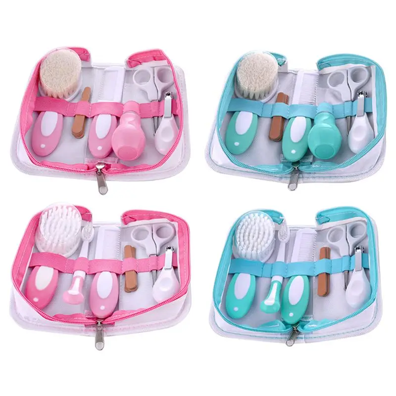 1 Set Baby Nursing Kit Nail Clippers Trimmer Brush Comb Portable Newborn Children Care Safe Nails Scissors