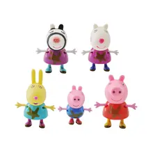 Genuine Peppa Pig 5pcs ABS Plastic Peppa Friends George Suit Soft Birthday Christmas Gift Doll font