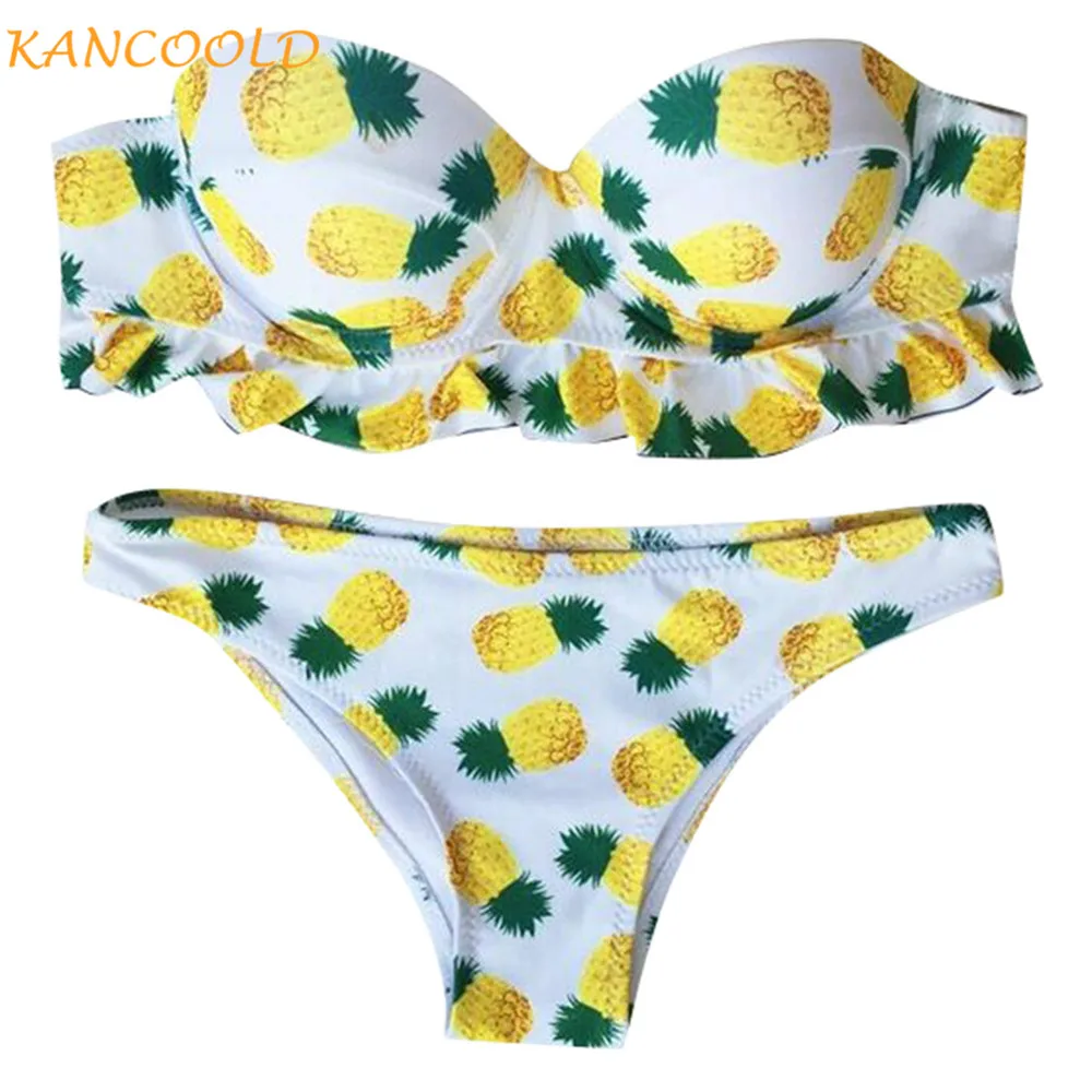 Женский купальник с высокой талией KANCOOLD купальный костюм из двух предметов