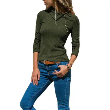 

Autumn Winter Sweater Women New Fashion Oblique Collar Buckle Long Sleeve Sweaters Green Blue Grey Red Black Sweater Femme M