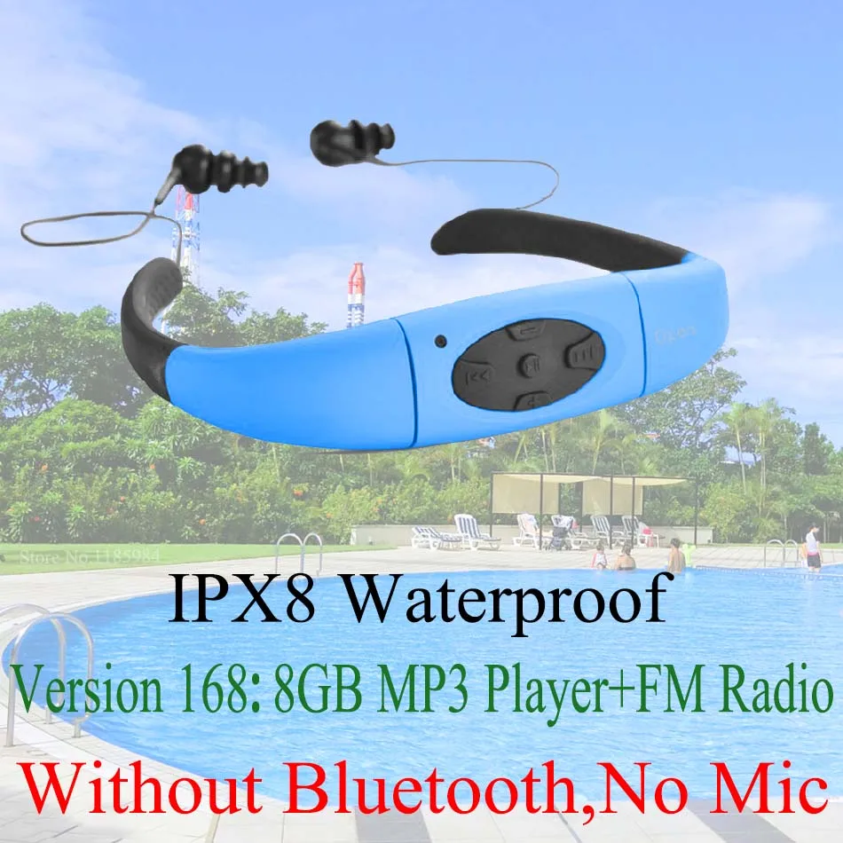 268 IPX8 водонепроницаемый Bluetooth 4,0; 168 4 ГБ 8 ГБ Водонепроницаемый MP3-плеер fm-радио) Плавание ming Дайвинг подводный Спорт Плавание Наушники - Цвет: 168 ( 8GB MP3 C )