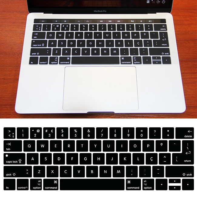 Турецкий тайский силиконовые US/EU обычная клавиатура кожного покрова для Macbook Pro retina 1" A1706 15" A1707 сенсорной панелью ID отпустите на - Цвет: Portuguese