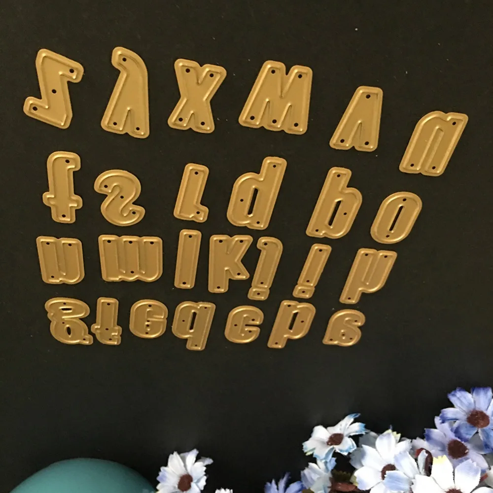 DIY Lowercase заглавные буквы алфавита металлические режущие штампы для скрапбукинга