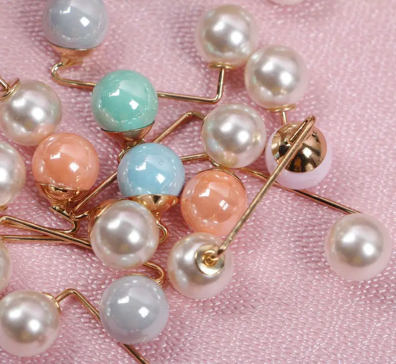 

pins and brooches Explosion-proof open word pin pearl scarf scarf buckle bow accessories pure copper pin wild anti-light brooch
