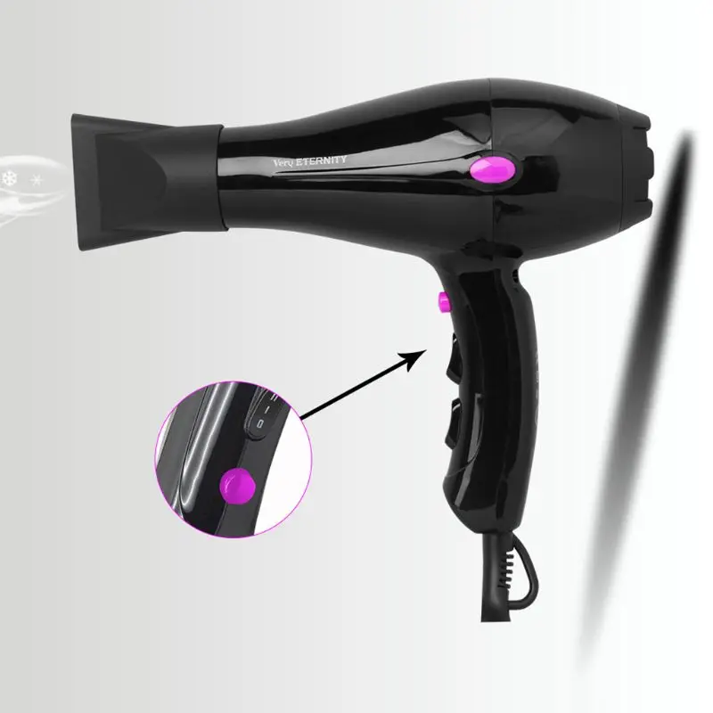 

1875W Powerful Professional Hair Dryer With 2 Nozzles Fast Drying Blow Dryer 110V