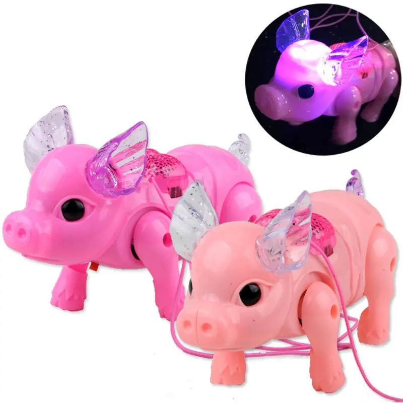 Милый Dreamy Pig Pet со светом ходить музыка Электронные Домашние животные Робот Игрушки для детей подарок для мальчиков девочек