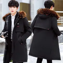 3 цвета Большие размеры M-3XL Новое поступление зимняя одежда куртки толстое длинное пальто мужские парки с капюшоном верхняя одежда двухсторонняя одежда