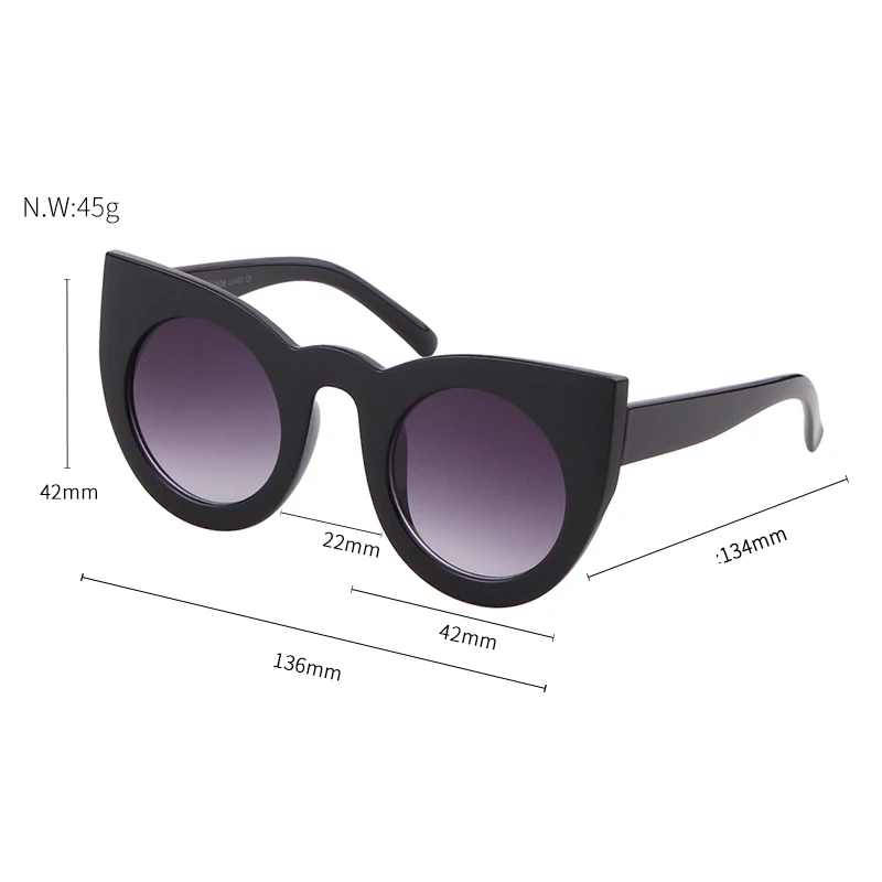 WHO CUTIE винтажные маленькие круглые солнцезащитные очки кошачий глаз 90 s, женские брендовые дизайнерские ретро солнцезащитные очки в виде черепахи S014
