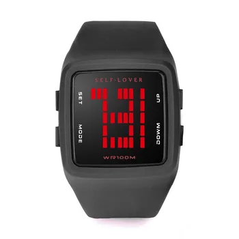 

1PCS Men's Silicone Watch 2019 Fashion Digital LED Digital Sports Watch Girls Silicone Square Wristwatch montre homme A65