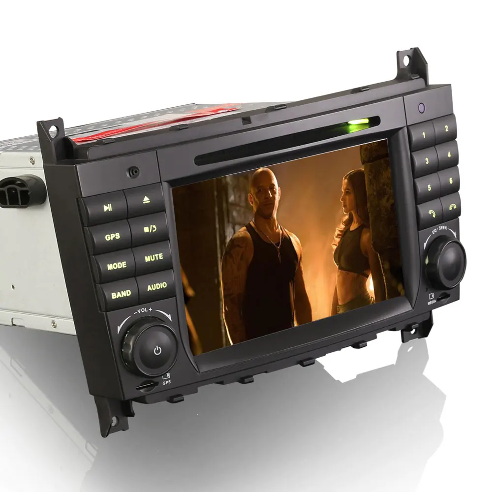 Perfect 7" Android 9.0 OS Car DVD Multimedia Navigation GPS Radio for Mercedes-Benz C-Class W203 2004-2007 & CLK-Class W209 2005-2011 1