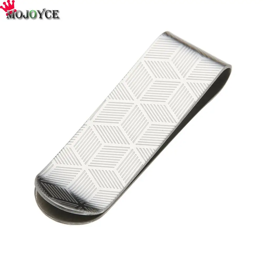 Metal Money Clip Metal Stainless Steel Money Clips Folder Stripe Print Silver Cash Clamp Holder Wallet Slim Card ID Money Clips Men Women