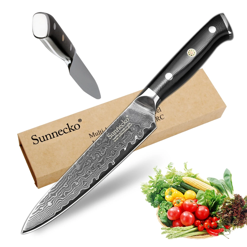 Sunnecko 5 &quotдюймовый нож кухонный шеф-повара ножи японский Дамаск VG10 сталь бритва