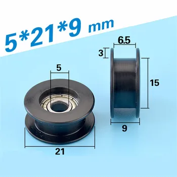 

[H0521-9]Free Shipping 10PCS aluminum sliding door roller hanging wheel Tine belt cable pulley roller sheave H groove folding