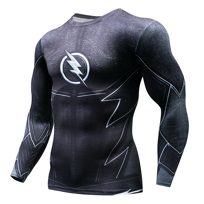 

Mens Compression Shirt Superhero Superman Capitan America Iron Man 3D T Shirt Brand Clothing Fitness Men Long Sleeve T-Shirt