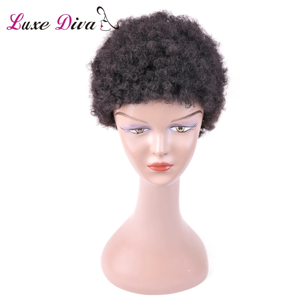 

Peruvian Human Hair Bob Wigs Free Shipping Short Afro Kinky Curly Hair Free Part 130% Density Non-remy Short Human Hair Bob Wigs