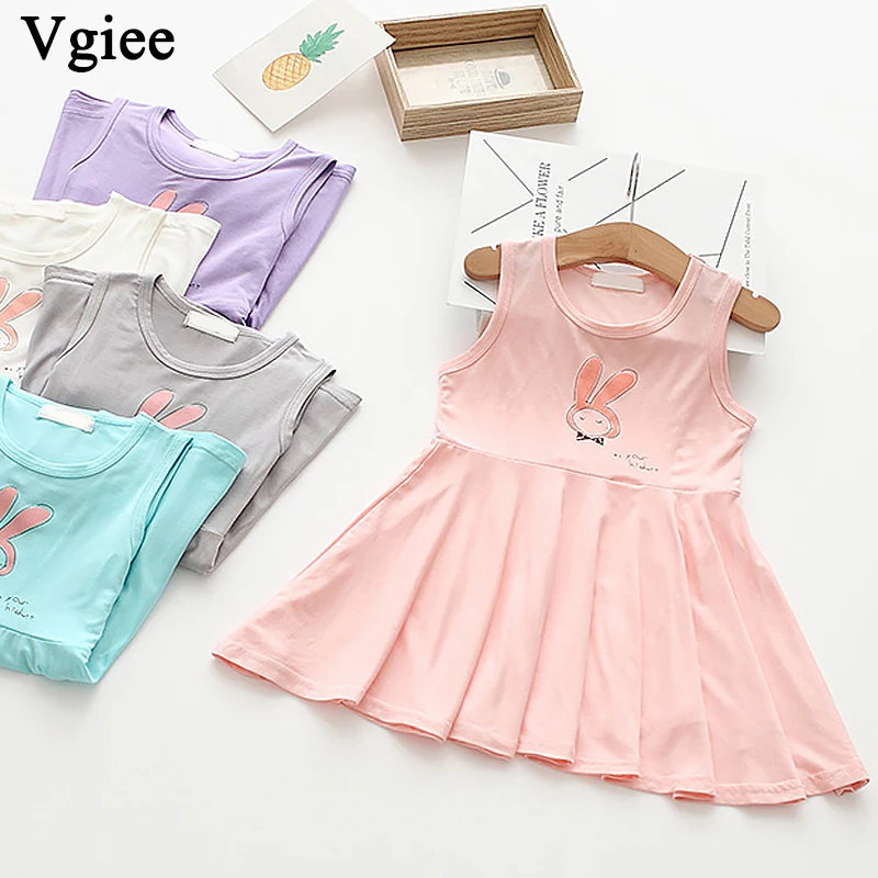 

Vgiee Dress for Baby Girl Dresses 2019 Spring Summer Party Princess Dress Sleeveless Print for Rabbit Girls Clothing CC271