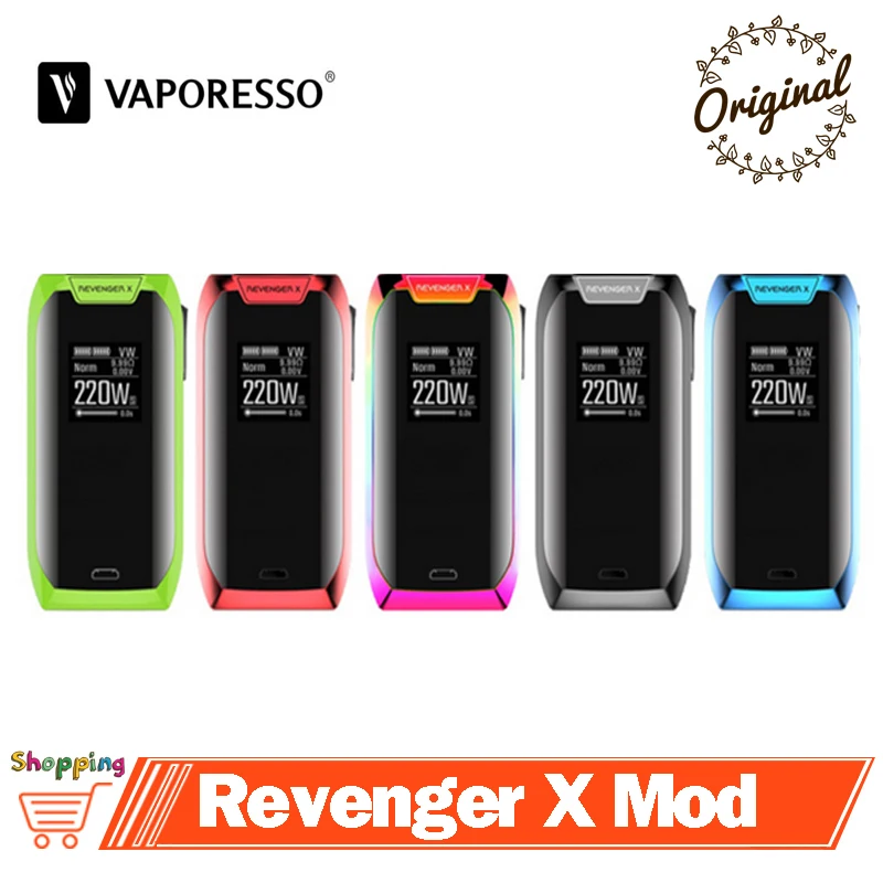 

Original Vaporesso Revenger X Mod Vape 220W Max Output Box Mod Fit 18650 Battery Fit NRG Tank&OLED 0.96 Inch Display E-Cig Vapor