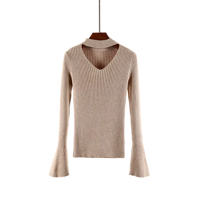 Thick Sweater V-Neck Women Fashion Autumn Pullovers Long Sleeve Female Sweater Women Slim Knit Coat Blouse Winter Knitwear D233