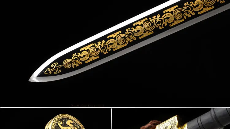 Китайский античный меч, все ручной работы, 1095 сталь, характеристики технологии, черное дерево, товары для украшения дома