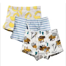 3 шт./партия, нижнее белье для маленьких мальчиков с героями мультфильмов, детские трусы, нижнее белье для мальчиков, штаны для детей 3-11 лет